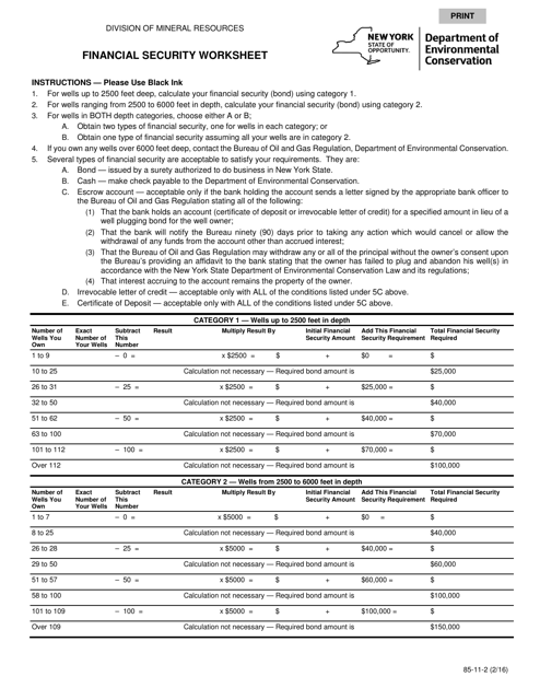 Form 85-11-2  Printable Pdf