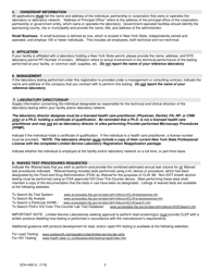 Instructions for Form DOH-4081 Initial Limited Service Laboratory Registration Application - New York, Page 3