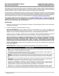 Instructions for Form DOH-4330 License Application to Engage in a Controlled Substance Activity - New York, Page 2