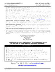 Instructions for Form DOH-4330 License Application to Engage in a Controlled Substance Activity - New York, Page 4