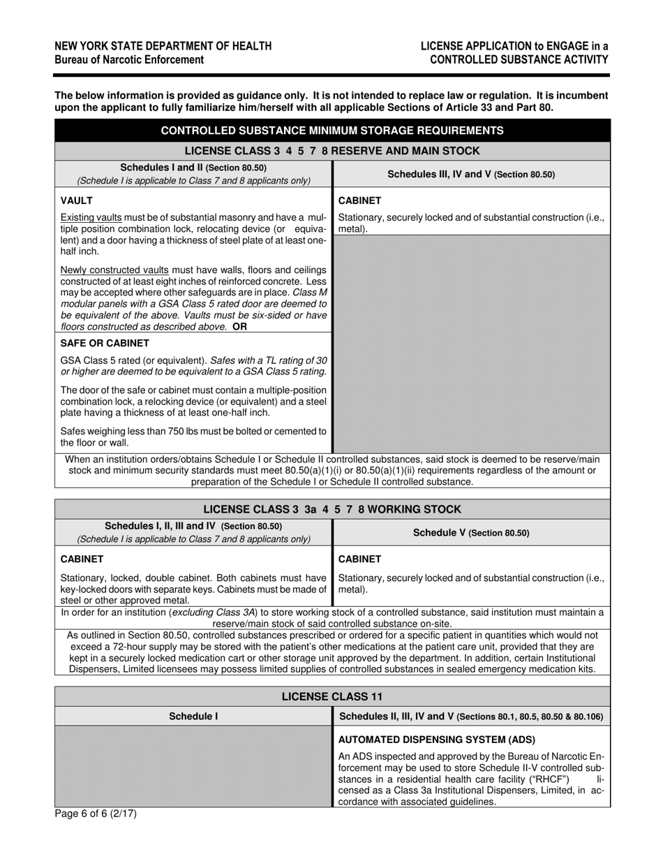 Instructions for Form DOH-4330 License Application to Engage in a Controlled Substance Activity - New York, Page 6
