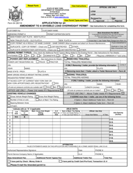 Form PERM64 Application for an Amendment to a Divisible Load Overweight Permit - New York