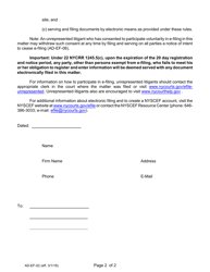Form AD-EF-02 Notification of Case Number and Other Information in E-Filed Original Proceeding - New York, Page 2