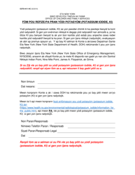 Document preview: Form OCFS-4411-HC Potassium Iodide (Ki) Refusal/Opt-Out Form - New York (Haitian Creole)
