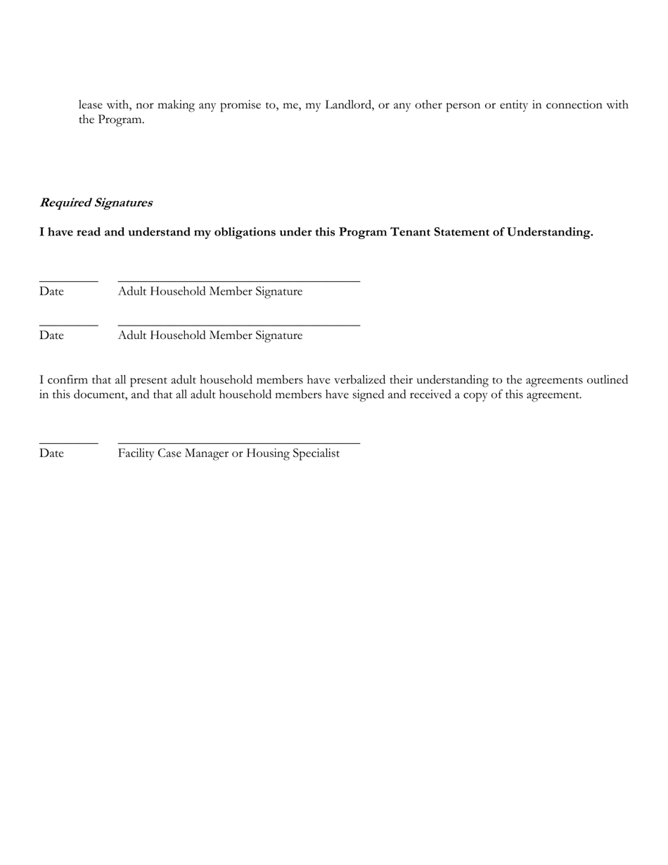 Living in Communities (Linc) II Rental Assistance Program Program Tenant Statement of Understanding - New York City, Page 4