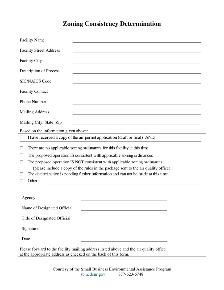 North Carolina Zoning Consistency Determination Fill Out, Sign Online