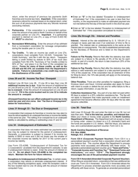Instructions for Form CD-405 C-Corporation Tax Return - North Carolina, Page 5
