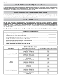 Instructions for Form D-400 Individual Income Tax Return - North Carolina, Page 12