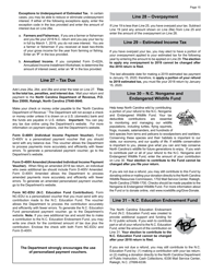 Instructions for Form D-400 Individual Income Tax Return - North Carolina, Page 15