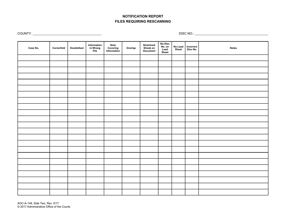 Form AOC-A-148 Disc Review and Notification Report - North Carolina, Page 2