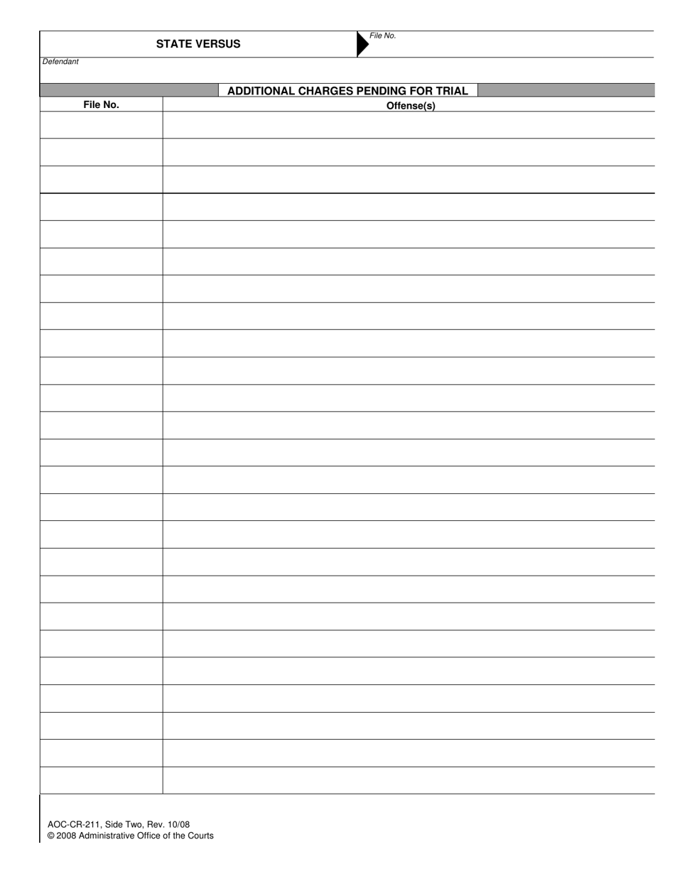 Form AOC-CR-211 Detainer Containing Notice of Rights - North Carolina, Page 2