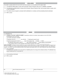 Form AOC-CV-309 Contempt Order Domestic Violence Protective Order - North Carolina, Page 2