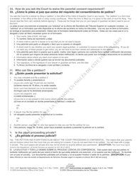 Instructions for Form AOC-J-601 Petition for Waiver of Parental Consent for Minor&#039;s Abortion - North Carolina (English/Spanish), Page 2