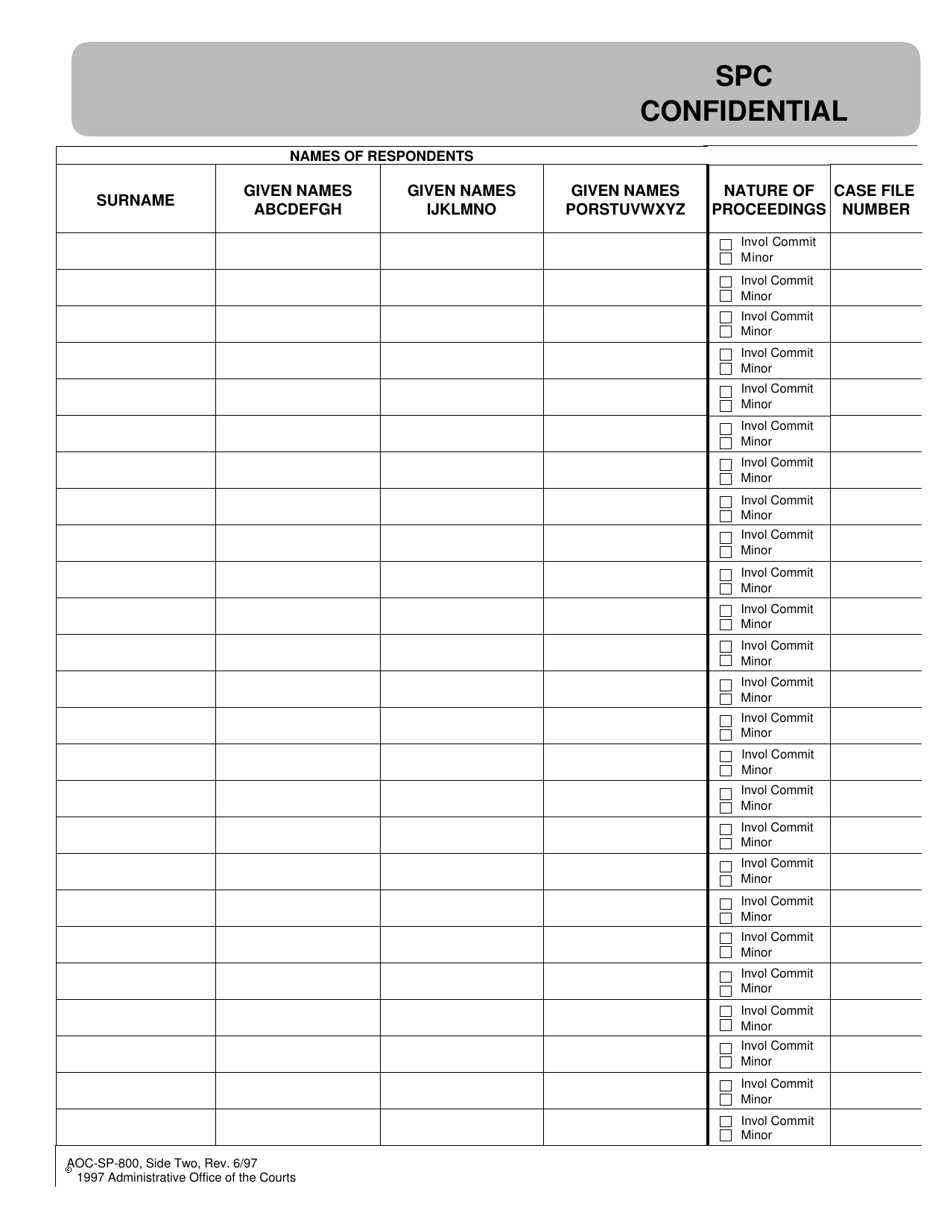 Form AOC-SP-800 Spc Confidential - North Carolina, Page 2