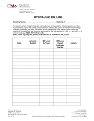 Document preview: Form COM4335 Hydraulic Oil Log - Ohio