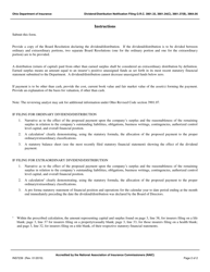 Form INS7239 Dividend/Distribution Notification Filing Orc 3901.33, 3901.34(C), 3901.37(B), 3964.06 - Ohio, Page 2