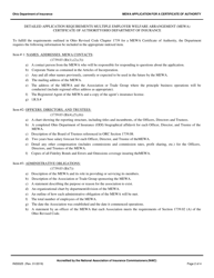 Form INS5025 Mewa Certificate of Authority Application Requirements - Ohio, Page 2