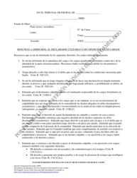 Document preview: Renuncia a Derechos, Al Declararse Culpable O Sin Oposicion a Los Cargos - Ohio (Spanish)