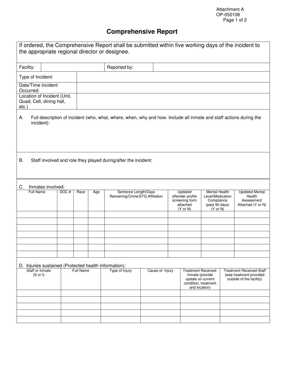 Form OP-050108 Attachment A Comprehensive Report - Oklahoma, Page 1