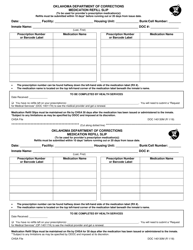 Document preview: Form OP-140130 M Medication Refill Slip - Oklahoma