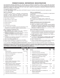 Form PA-100 Pa Enterprise Registration Form - Pennsylvania, Page 2