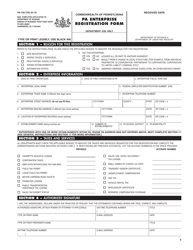 Form PA-100 Pa Enterprise Registration Form - Pennsylvania, Page 5