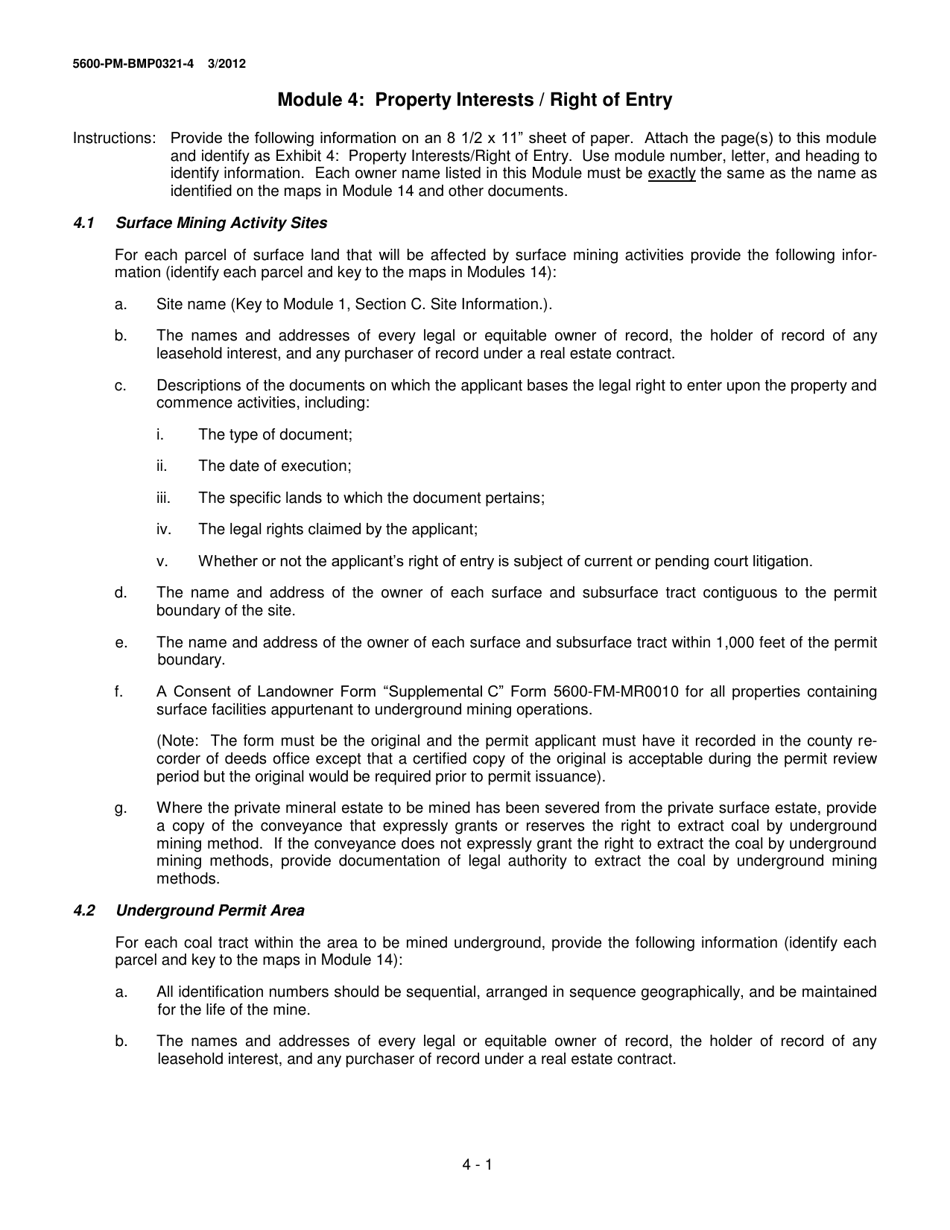 Form 5600-PM-BMP0321-4 Module 4: Property Interests / Right of Entry - Pennsylvania, Page 1