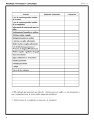 DSS Formulario 2974 SPA Modelo De Un Plan De Emergencia Para Programas De Cuidado Infantil - South Carolina (Spanish), Page 10
