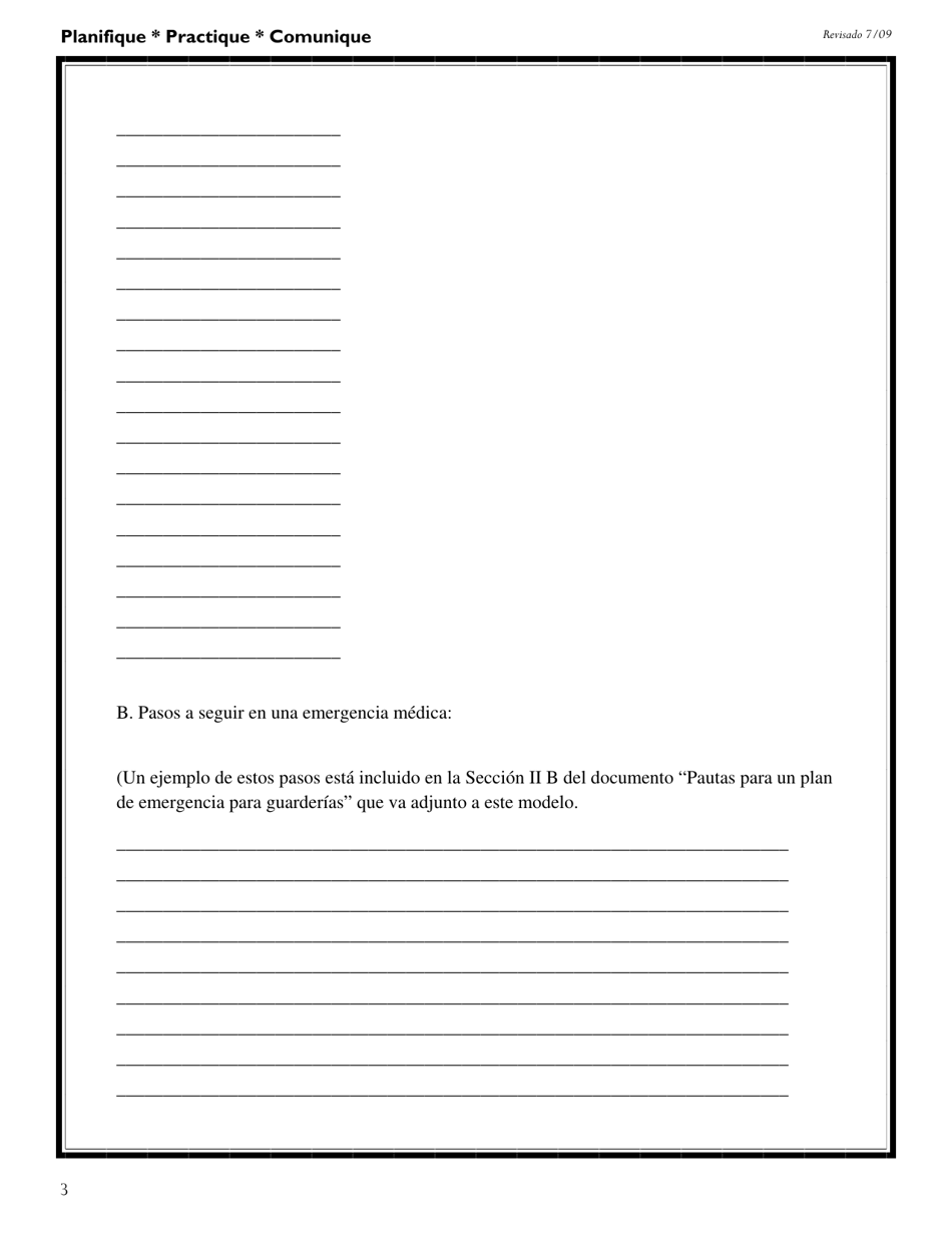 DSS Formulario 2974 SPA Modelo De Un Plan De Emergencia Para Programas De Cuidado Infantil - South Carolina (Spanish), Page 4