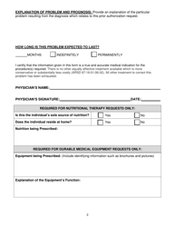 Durable Medical Equipment and Medical Nutrition Prior Authorization Request Form - South Dakota, Page 2