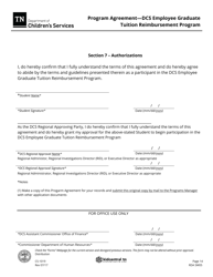 Form CS-1019 Program Agreement - Dcs Employee Graduate Tuition Reimbursement Program - Tennessee, Page 14