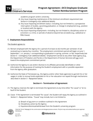 Form CS-1019 Program Agreement - Dcs Employee Graduate Tuition Reimbursement Program - Tennessee, Page 8
