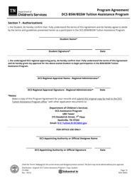 Form CS-0982 Program Agreement - Bsw-Bssw Tuition Assistance Program - Tennessee, Page 10