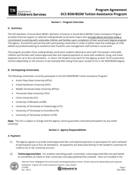 Form CS-0982 Program Agreement - Bsw-Bssw Tuition Assistance Program - Tennessee, Page 3