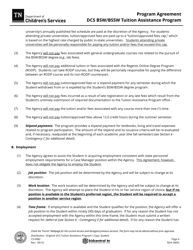 Form CS-0982 Program Agreement - Bsw-Bssw Tuition Assistance Program - Tennessee, Page 4