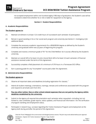 Form CS-0982 Program Agreement - Bsw-Bssw Tuition Assistance Program - Tennessee, Page 5