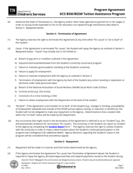Form CS-0982 Program Agreement - Bsw-Bssw Tuition Assistance Program - Tennessee, Page 7