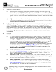 Form CS-0982 Program Agreement - Bsw-Bssw Tuition Assistance Program - Tennessee, Page 9