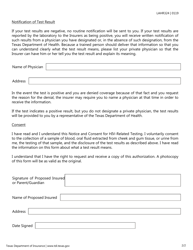 Form LAHR324 Notice and Consent for HIV-Related Testing - Texas, Page 2