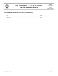 Form TJJD-IVE-350 Child and Family Case Plan Update (Title IV-E Residential Placement) - Texas, Page 11