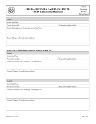 Form TJJD-IVE-350 Child and Family Case Plan Update (Title IV-E Residential Placement) - Texas, Page 5
