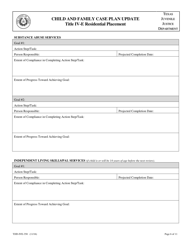 Form TJJD-IVE-350 Child and Family Case Plan Update (Title IV-E Residential Placement) - Texas, Page 6