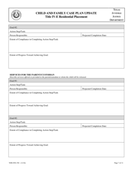 Form TJJD-IVE-350 Child and Family Case Plan Update (Title IV-E Residential Placement) - Texas, Page 7