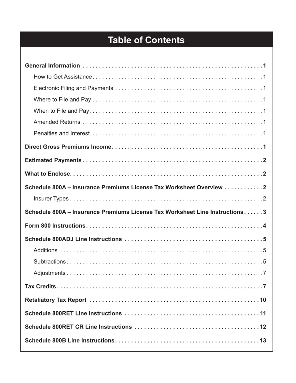 Instructions for Form 800 Insurance Premiums License Tax Return - Virginia, Page 2