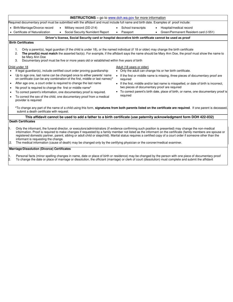 DOH Form 422-112 - Fill Out, Sign Online and Download Printable PDF ...