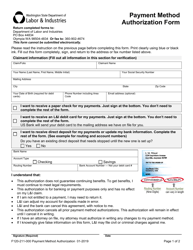 Document preview: Form F120-211-000 Payment Method Authorization Form - Washington
