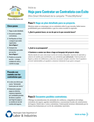 Document preview: Formulario F625-111-999 Hoja Para Contratar Un Contratista Con Exito - Washington (Spanish)