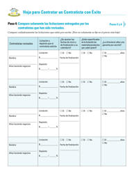 Formulario F625-111-999 Hoja Para Contratar Un Contratista Con Exito - Washington (Spanish), Page 3