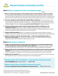 Formulario F625-111-999 Hoja Para Contratar Un Contratista Con Exito - Washington (Spanish), Page 4