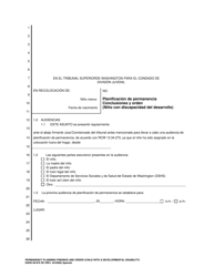 Document preview: DSHS Formulario 09-876 SP Planificacion De Permanencia Conclusiones Y Orden (Nino Con Discapacidad Del Desarrollo) - Washington (Spanish)